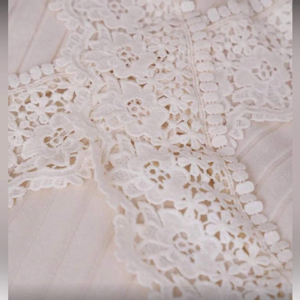 Elegant White Cream Lace Back Women’s Top